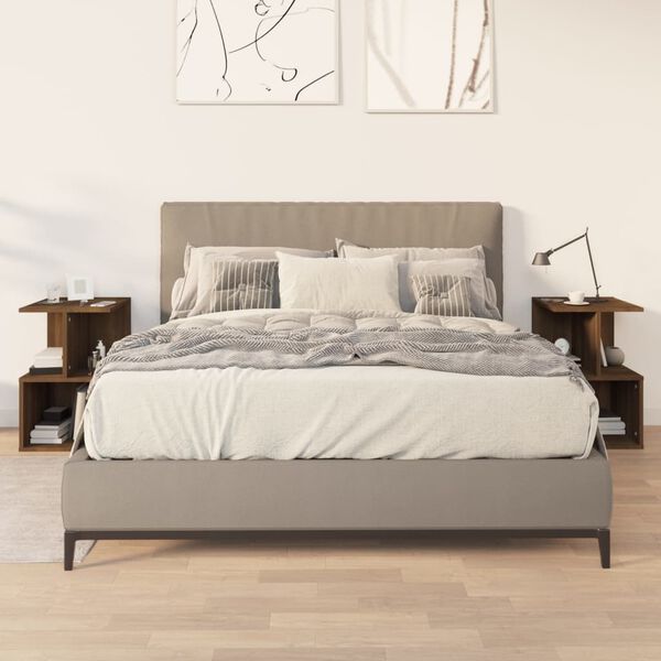 vidaXL Nachttische 2 Stk. Braun Eichen-Optik 35x35x55 cm Holzwerkstoff