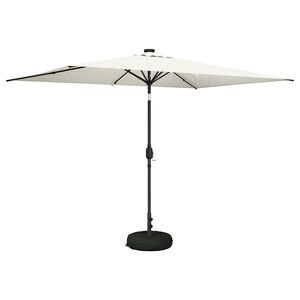 vidaXL Gartenparasol mit LED-Lichtern und Sockel 200 x 300 cm