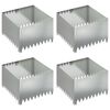 vidaXL Raseneinfassung 4 pcs 60 x 60 x 35 cm Stahl Silber