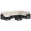 vidaXL Gartensofa-set 9 Stk. Schwarz und Cremewei&szlig; Poly-Rattan