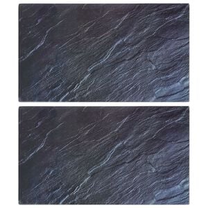 vidaXL Schneidebretter 2 Stk. in Nat&uuml;rlicher Steinoptik Hartglas