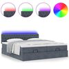 vidaXL Ottoman-Bett mit Matratzen & LEDs Dunkelgrau 200x200 cm Samt