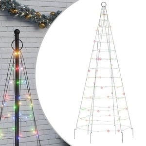 vidaXL LED-Weihnachtsbaum f&uuml;r Fahnenmast 200 LEDs Mehrfarbig 180 cm