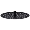 vidaXL Regenbrause Edelstahl 25 cm Rund Schwarz