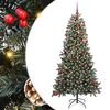 vidaXL K&uuml;nstlicher Weihnachtsbaum Gr&uuml;n 210 cm PVC, Plastik und Stahl