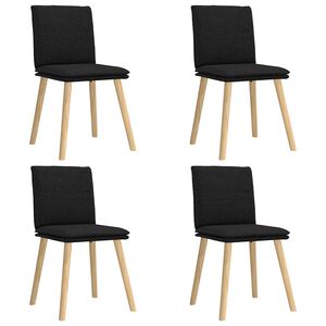 vidaXL Esszimmerst&uuml;hle 4 Stk. Schwarz Stoff