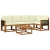vidaXL Outdoor-Sofagarnitur 6 pcs Natur und Creme Massivholz Akazie