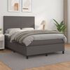 vidaXL Boxspringbett mit Matratze Grau 140x200 cm Kunstleder