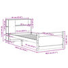 vidaXL Massivholzbett mit Regal ohne Matratze Weiß 75x190 cm Kiefer
