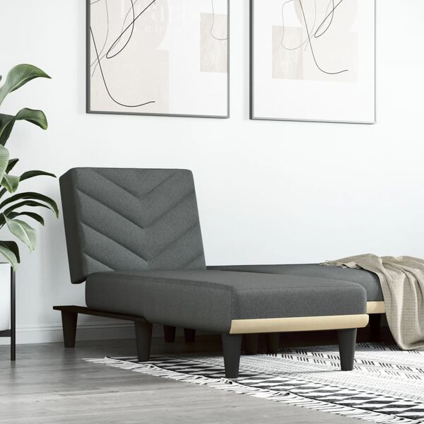 vidaXL Chaiselongue Dunkelgrau Stoff