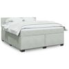 vidaXL Boxspringbett mit Matratze Hellgrau 180x200 cm Samt