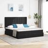 vidaXL Bett mit LED-Lichtleisten Schwarz 200 x 200 cm Samt