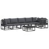 vidaXL Gartensofa-set 7 stk. Schwarz Aluminium