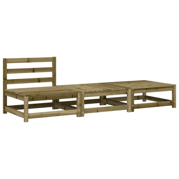 vidaXL Gartensofa ohne Armlehnen mit Kissen und Hockern