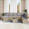 vidaXL Garten-Sofa-Set mit Kissen 9 pcs Beige Poly Rattan