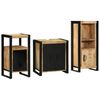 vidaXL Badezimmerm&ouml;bel-Set 3 pcs Braun und Schwarz Massivholz Mango
