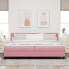 vidaXL Boxspringbett mit Matratze mit Kopfteil Rosa 200 x 200 cm Samt