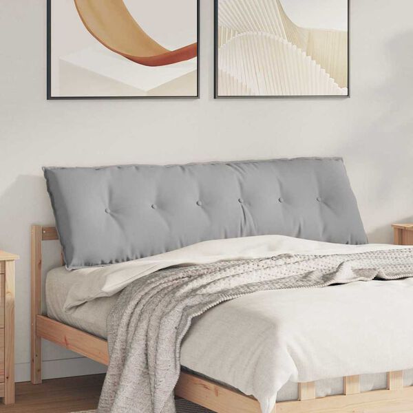 vidaXL R&uuml;ckenkissen Wolkengrau 160 x 19 x 50 cm Stoff