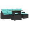 vidaXL Garten-Sofa-Set 6 stk. Schwarz Poly-Rattan