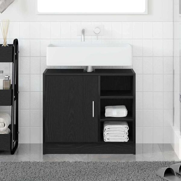 vidaXL Waschbecken-Schrank mit Speicher Schwarze Eiche 63 x 29 x 55 cm
