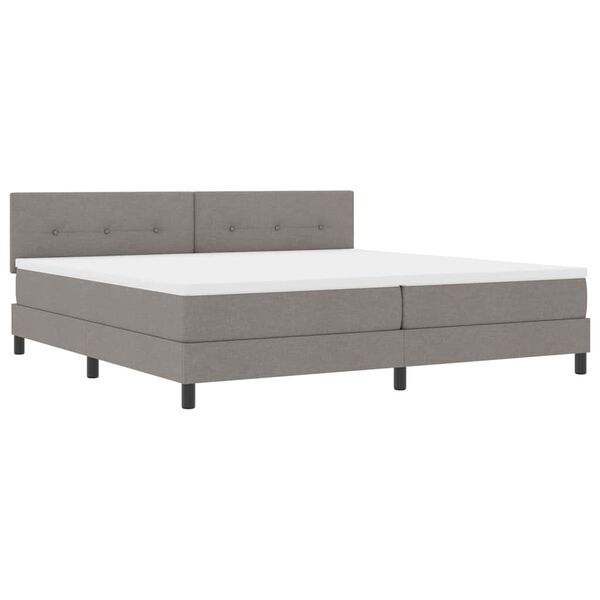 vidaXL Boxspringbett mit Matratze Taupe 200 x 200 cm Stoff