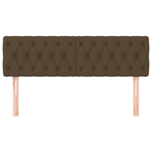 vidaXL Kopfteile Dunkelbraun 160x7x78/88 cm Stoff