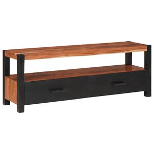 vidaXL Medienm&ouml;bel mit Regal Braun 110 x 30 x 40 cm Massivholz Akazie
