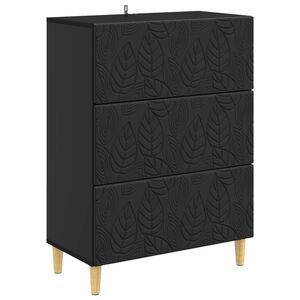 vidaXL Schubladenschrank Schwarz 66 x 34,5 x 90 cm Holzwerkstoff