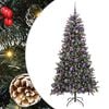 vidaXL K&uuml;nstlicher Weihnachtsbaum Gr&uuml;n 210 cm PVC, Plastik und Stahl