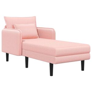 vidaXL Gro&szlig;e Chaiselongue Rosa Boucl&eacute;