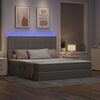 vidaXL Bett mit Stauraum und LED mit LED Taupe 180 x 200 cm Polyester