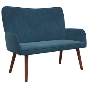 vidaXL 2-Sitzer Sofa Blau 115 x 61 x 87 cm Samt