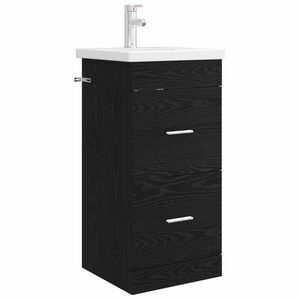 vidaXL Badezimmerschrank mit Waschbecken Schwarze Eiche