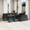 vidaXL Garten-Sofa-Set mit Kissen mit Speicher 14 pcs Schwarz