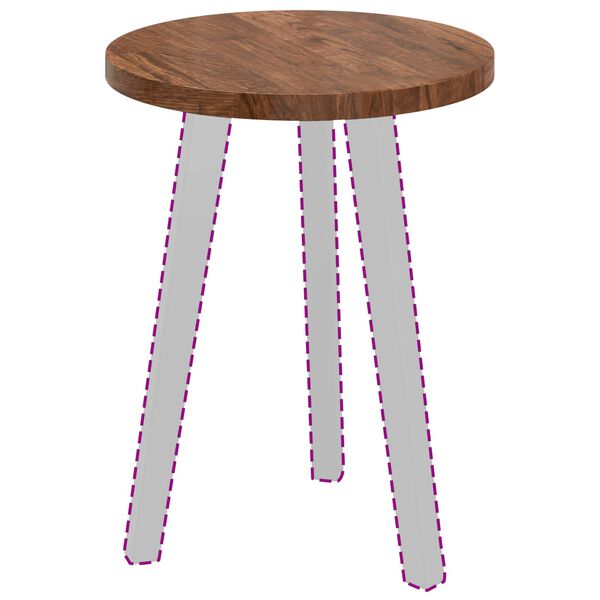 vidaXL Tischplatte Hellbraun &Oslash; 40 x 2,5 cm Massivholz Eiche