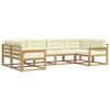vidaXL Outdoor-Sofagarnitur 6 stk. Wei&szlig; und Creme