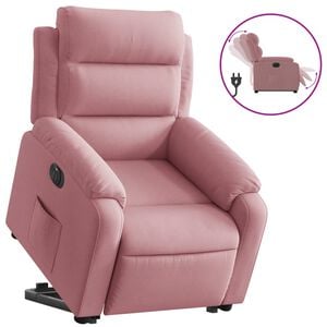 vidaXL Relaxsessel mit Aufstehhilfe Elektrisch Rosa Samt