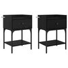 vidaXL Nachttisch 2 pcs Schwarz Eichen-Optik 40 x 29 x 60 cm