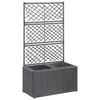 vidaXL Hochbeet mit Rankgitter 2 T&ouml;pfe 58&times;30&times;107cm Poly Rattan Schwarz
