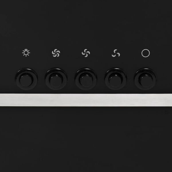 vidaXL Wand-Dunstabzugshaube 90 cm Edelstahl und Hartglas Schwarz