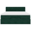 vidaXL Ottoman-Bett mit Matratze & LEDs Dunkelgr&uuml;n 140x200 cm Samt