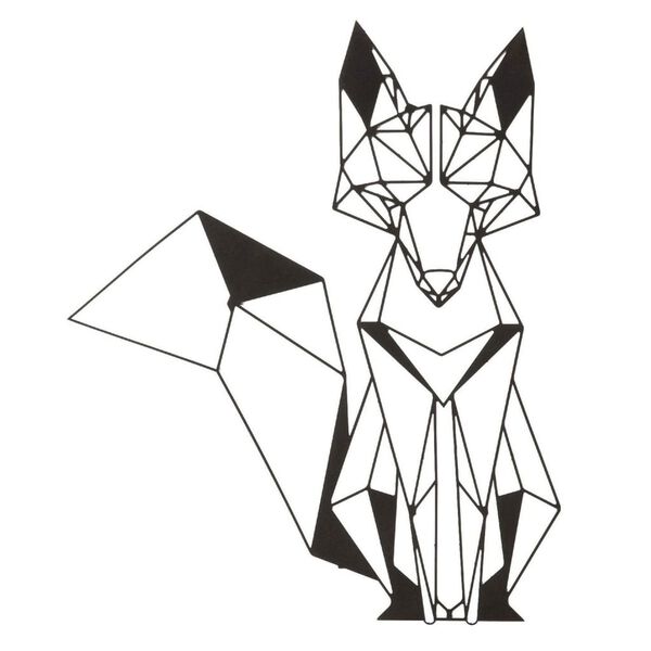 Homemania Wanddekoration Fuchs 33x40 cm Stahl Schwarz