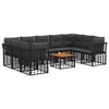 vidaXL Outdoor-Sofagarnitur 10 stk. Schwarz und Dunkelgrau Polyester