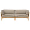 vidaXL Sofa Set mit Kissen Uni 2 pcs Taupe Massivholz Akazie