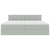vidaXL Bett mit Stauraum und LED mit LED Hellgrau 200 x 200 cm Samt