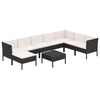vidaXL 9-tlg. Garten-Lounge-Set mit Auflagen Poly Rattan Schwarz