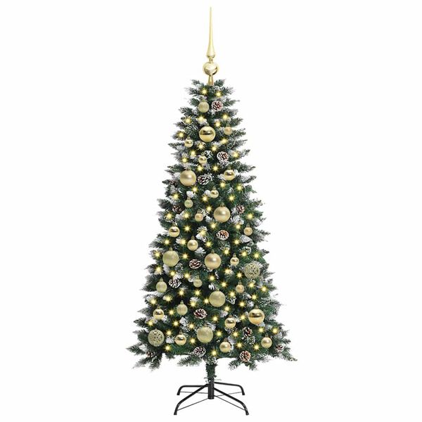 vidaXL K&uuml;nstlicher Weihnachtsbaum mit 150 LEDs mit St&auml;nder Gr&uuml;n 120 cm