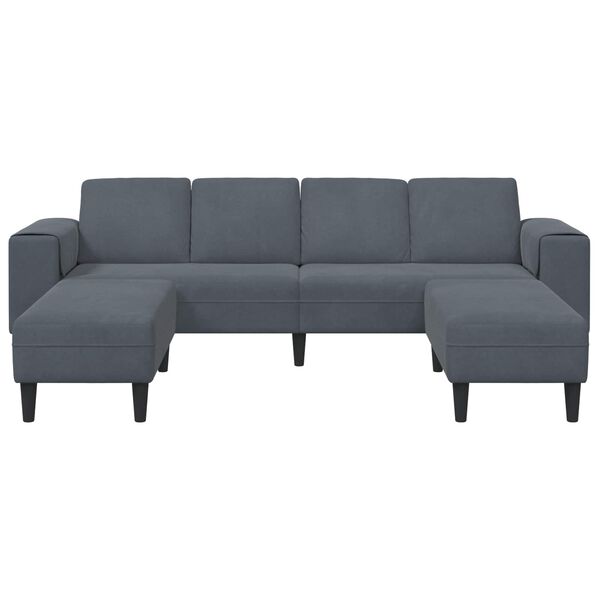vidaXL Wohnzimmer Couch 3 pcs Dunkelgrau