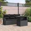 vidaXL Sofa Set mit Kissen 5 pcs Schwarz Poly-Rattan
