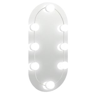 vidaXL Spiegel mit LED-Leuchten 40x20 cm Glas Oval